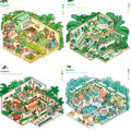 3D Green Visual Miniature Plantation Garden Painting Studio Sticker