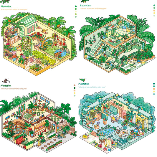 3D Green Visual Miniature Plantation Garden Painting Studio Sticker