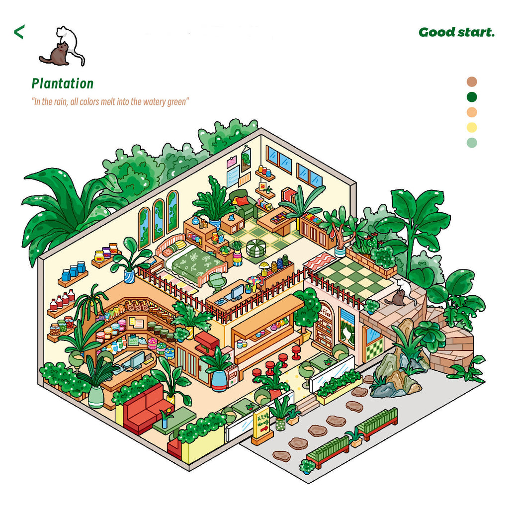 3D Green Visual Miniature Plantation Garden Painting Studio Sticker