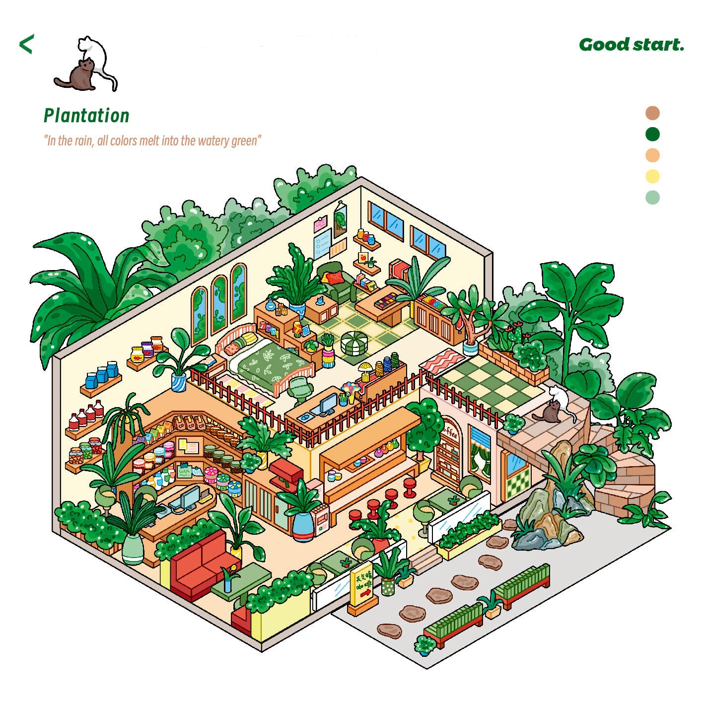 3D Green Visual Miniature Plantation Garden Painting Studio Sticker