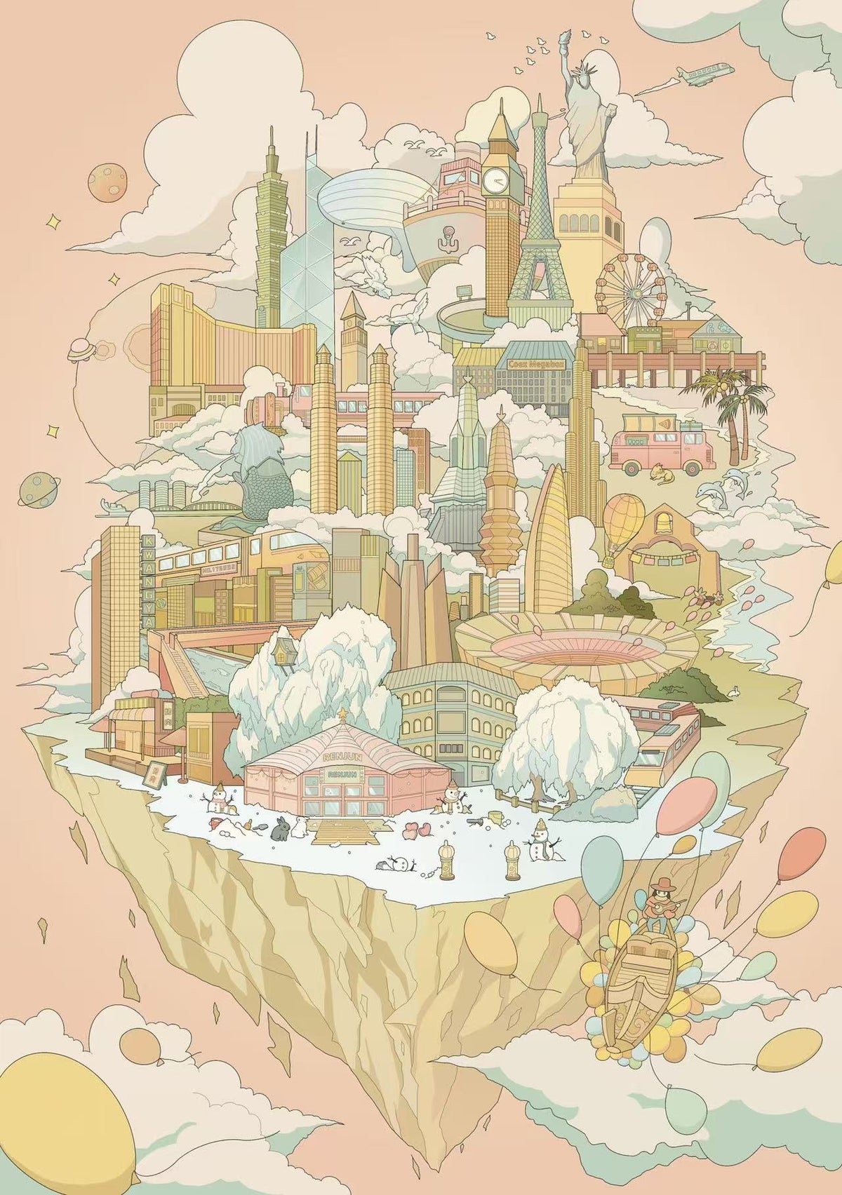 Specimen Studio Castle in the Sky Big Size 3D Sticker Scene