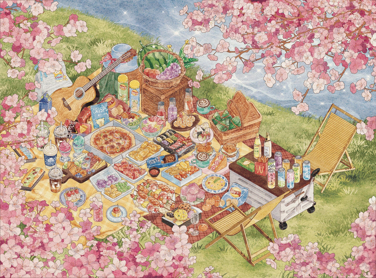 3D Scene Stickers Gourmet Feast Underwater Room Floral Whisper Villa