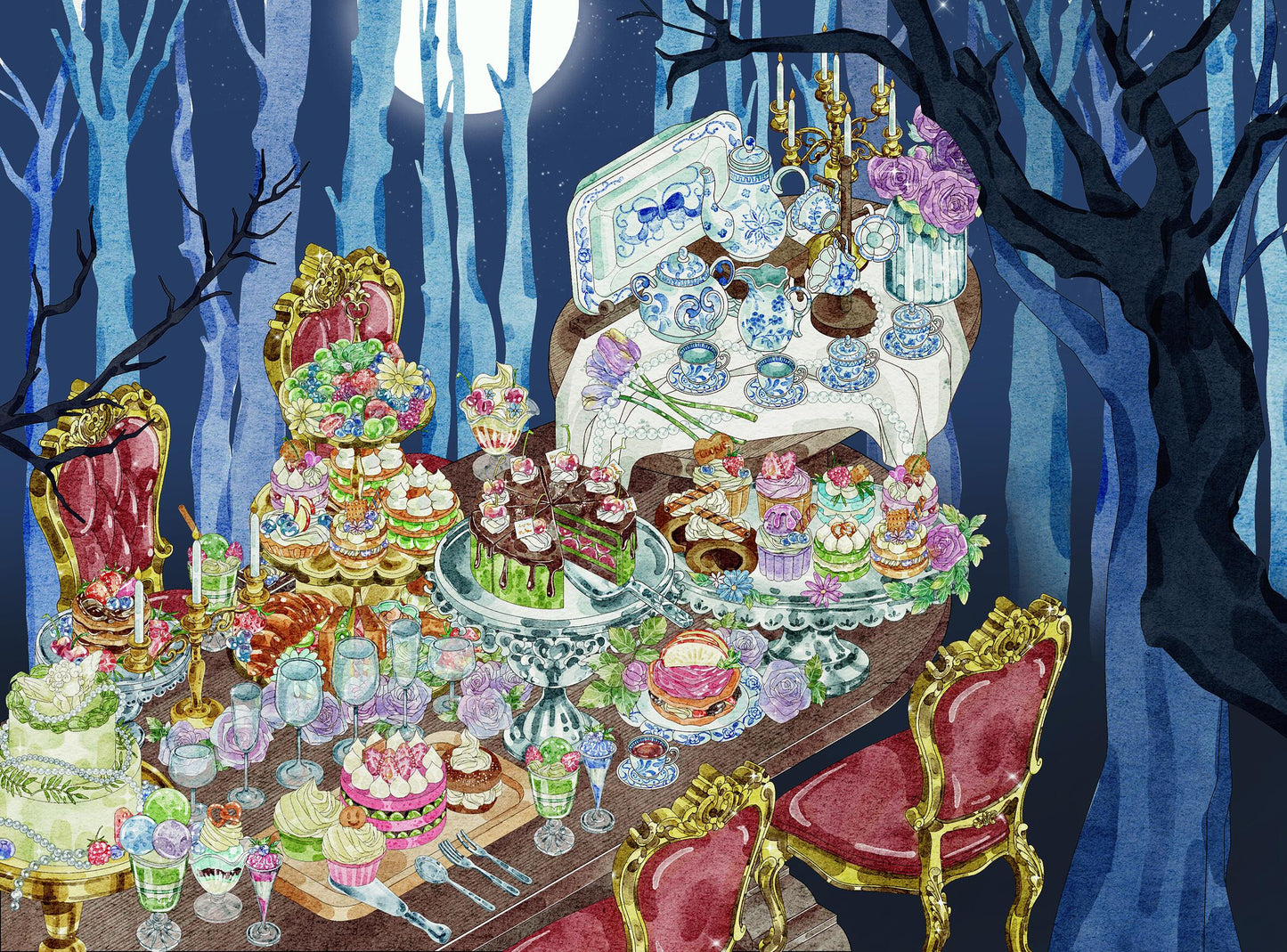 3D Scene Stickers Gourmet Feast Underwater Room Floral Whisper Villa