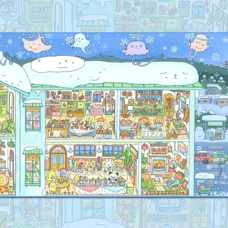 3D Landscape Sticker Monster Apartment Winter Apartment