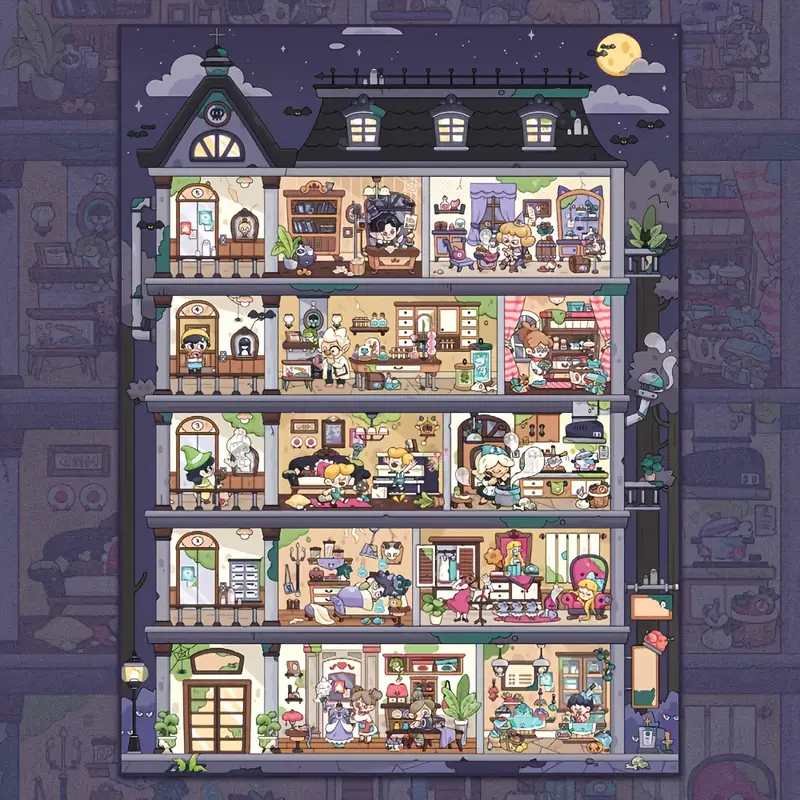 3D Landscape Sticker Monster Apartment Winter Apartment