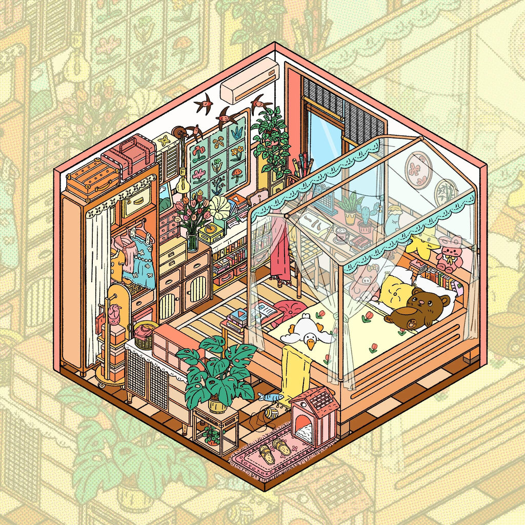 DIY 3D Landscape Sticker Cute Miniature Room Scenes