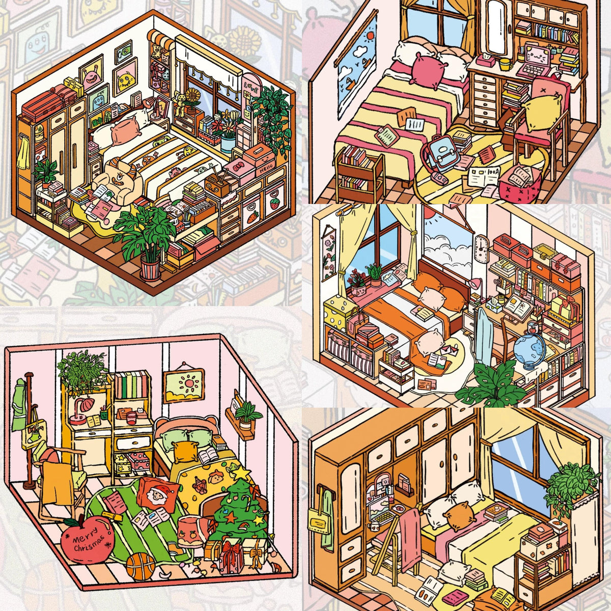 DIY 3D Landscape Sticker Cute Miniature Room Scenes