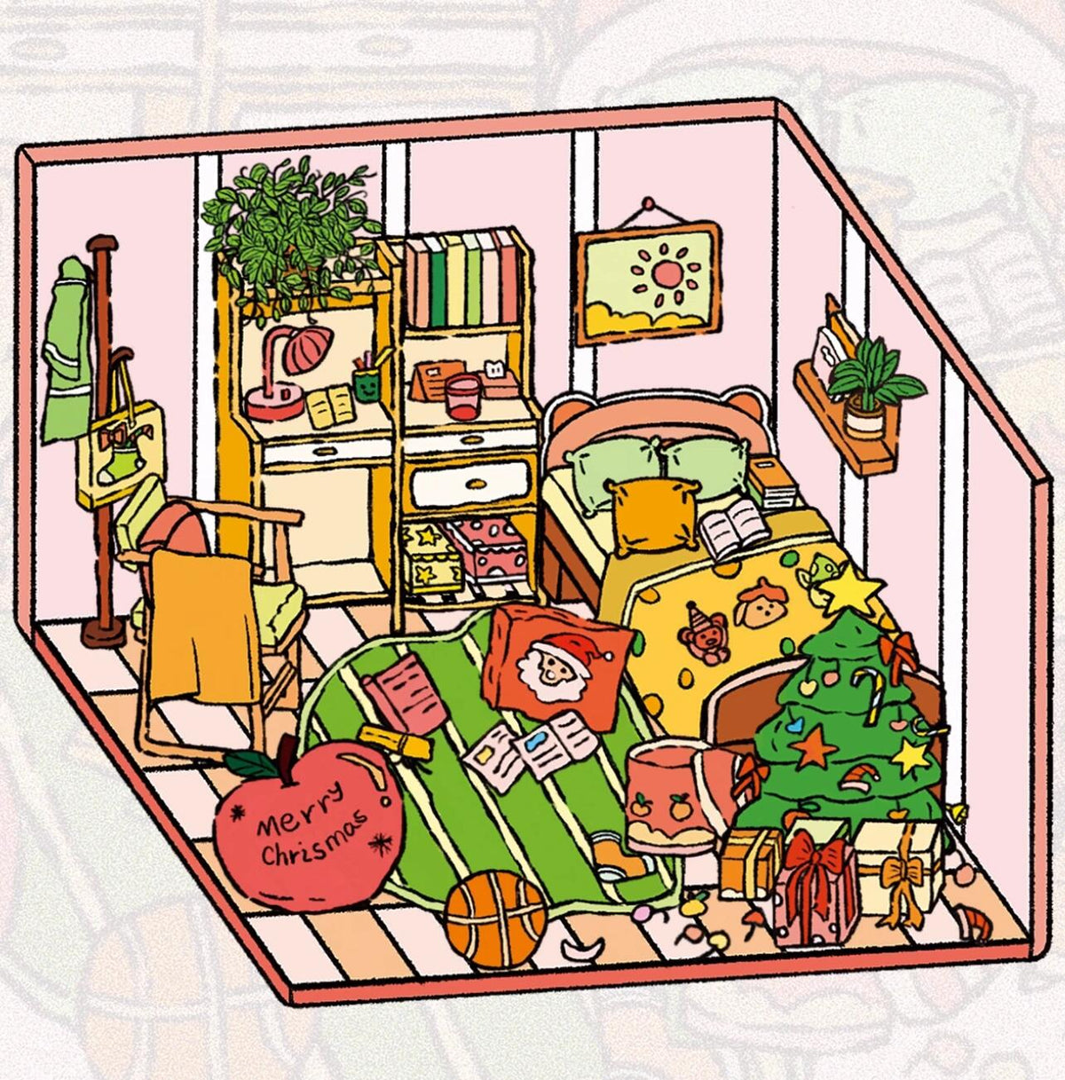 DIY 3D Landscape Sticker Cute Miniature Room Scenes