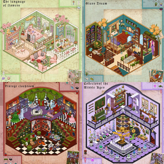 DIY 3D Sticker Vintage Cloakroom Antique Collector Floral Whisper Dream House