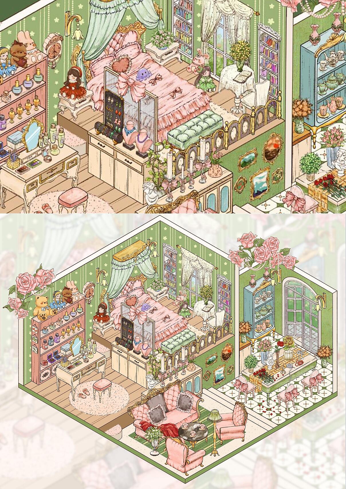 DIY 3D Sticker Vintage Cloakroom Antique Collector Floral Whisper Dream House
