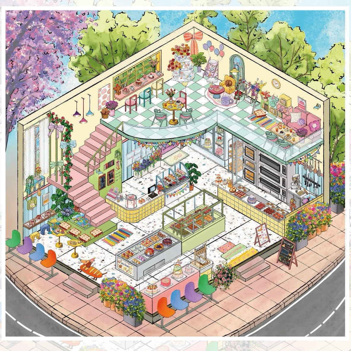 DIY Cottagecore Living 3D Sticker Scene