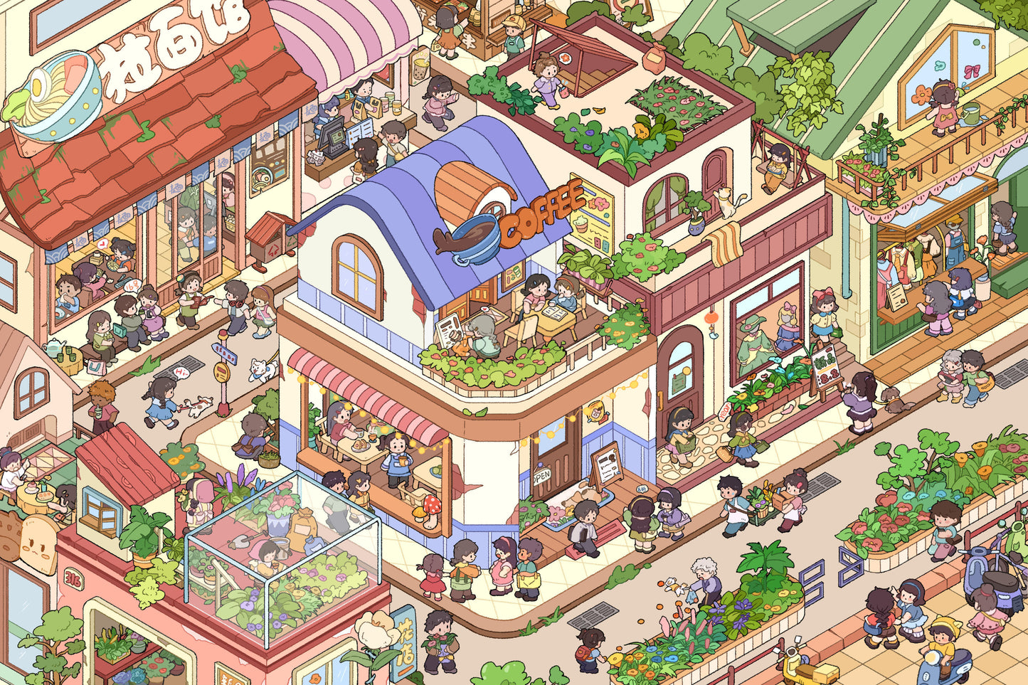 DIY Aquatic Creatures Commercial Street Convenience Store 3D House Stickers