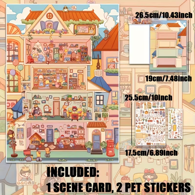 Fairy Tale Castle Bunny Dance Studio Music Festival 3D Scene Stickers