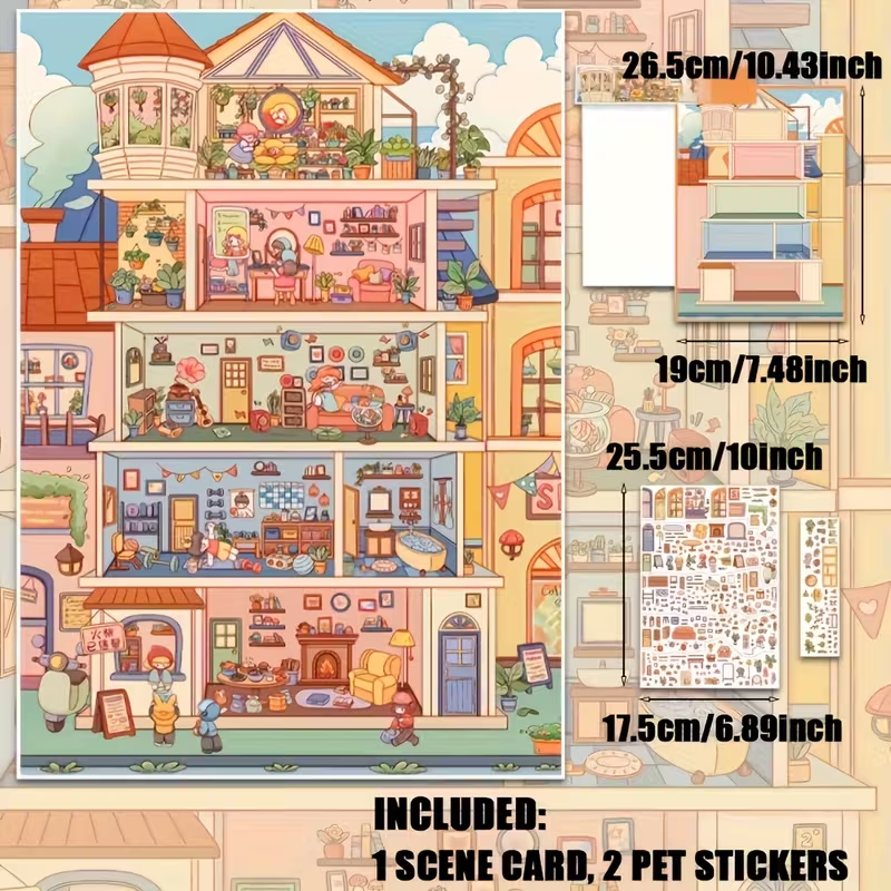 Fairy Tale Castle Bunny Dance Studio Music Festival 3D Scene Stickers