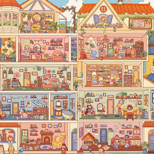 Fairy Tale Castle Bunny Dance Studio Music Festival 3D Scene Stickers