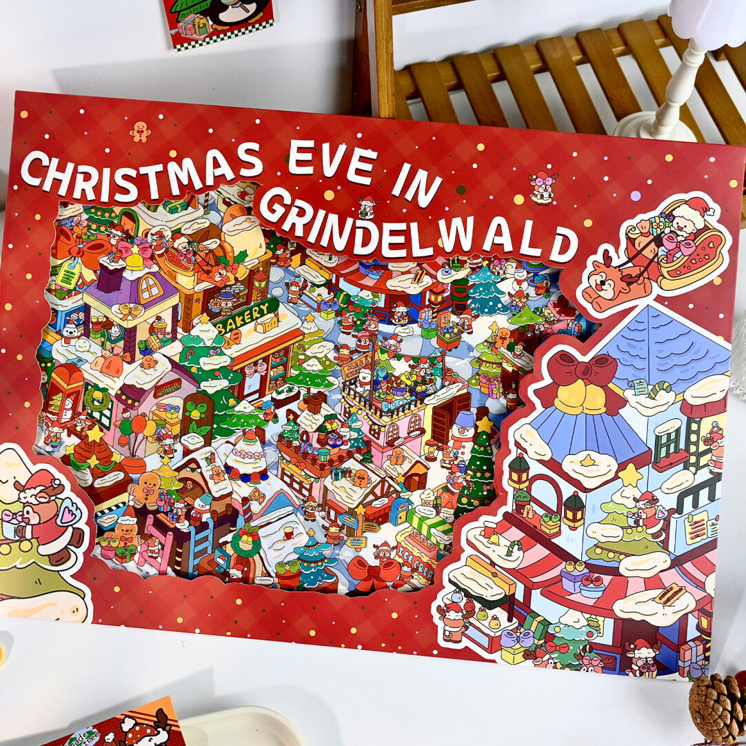 Big Size Christmas Eve 3D Landscape Sticker