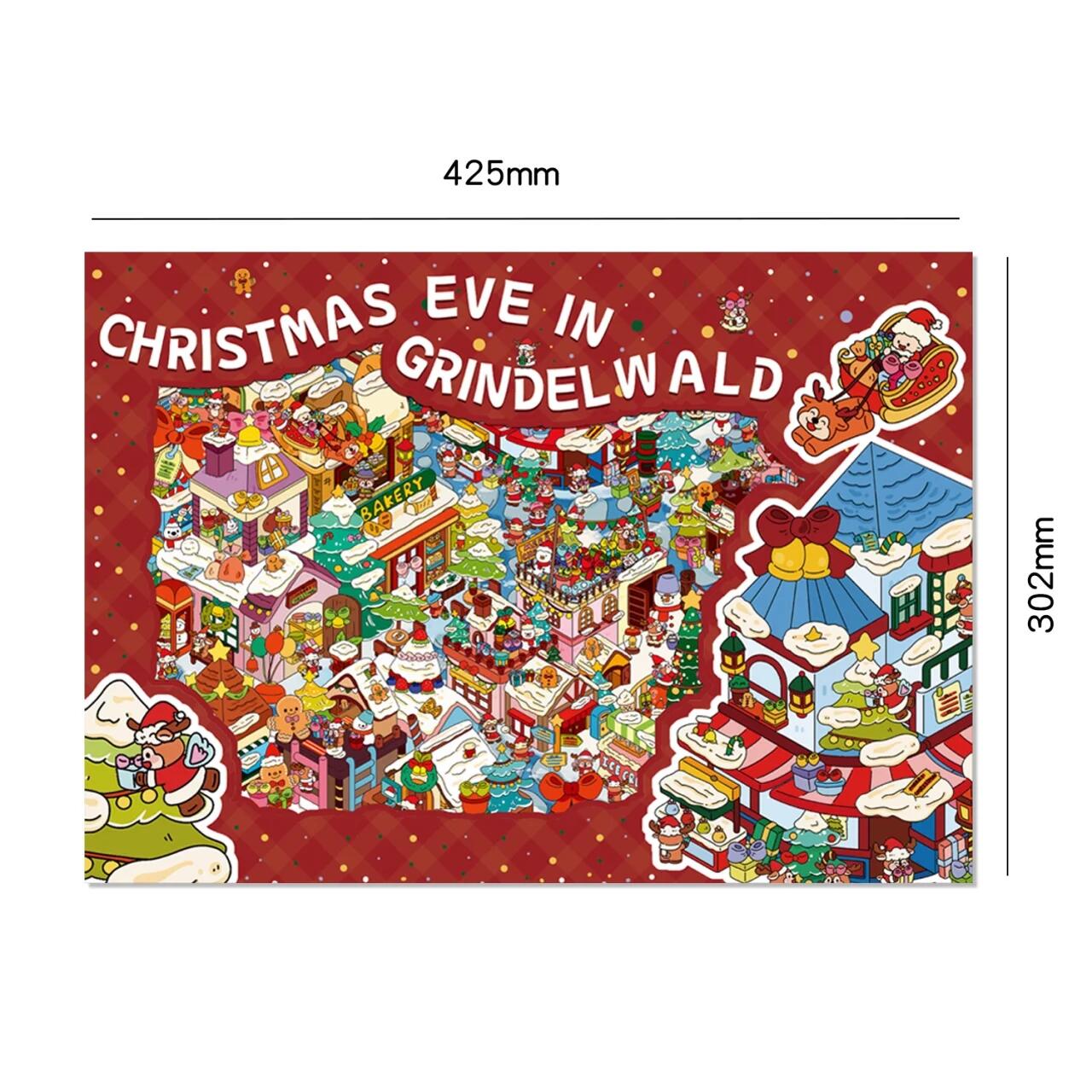 Big Size Christmas Eve 3D Landscape Sticker