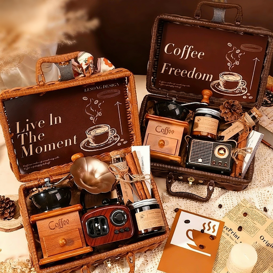 Vintage Manual Coffee Grinder Gift Set