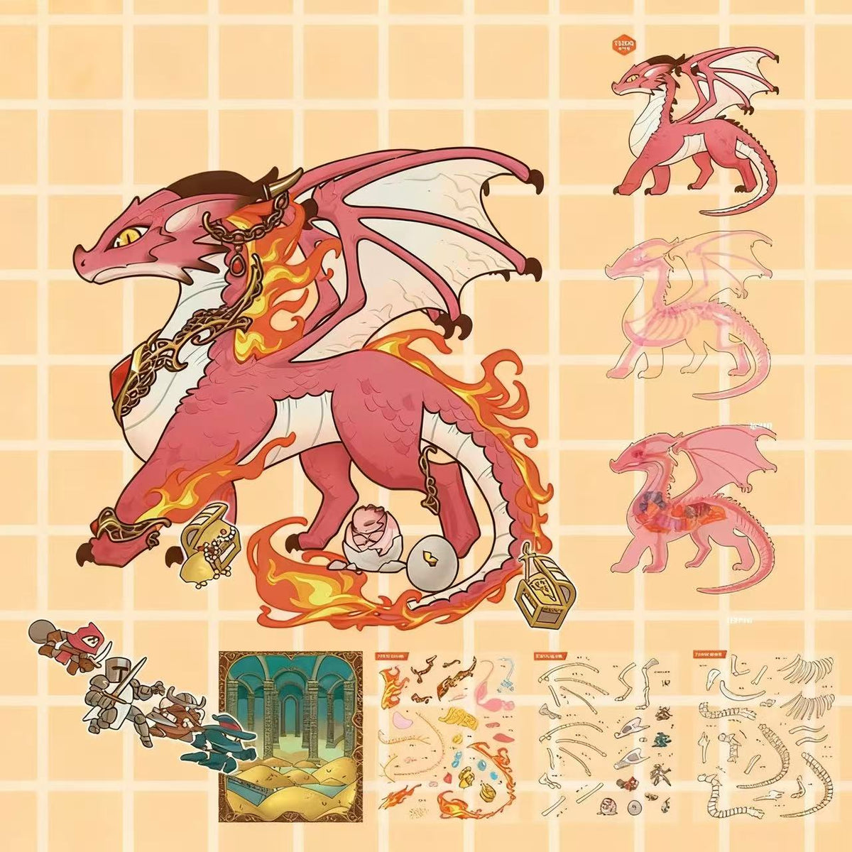 DIY Panda Dragon Bird Anatomical Restoration Stickers