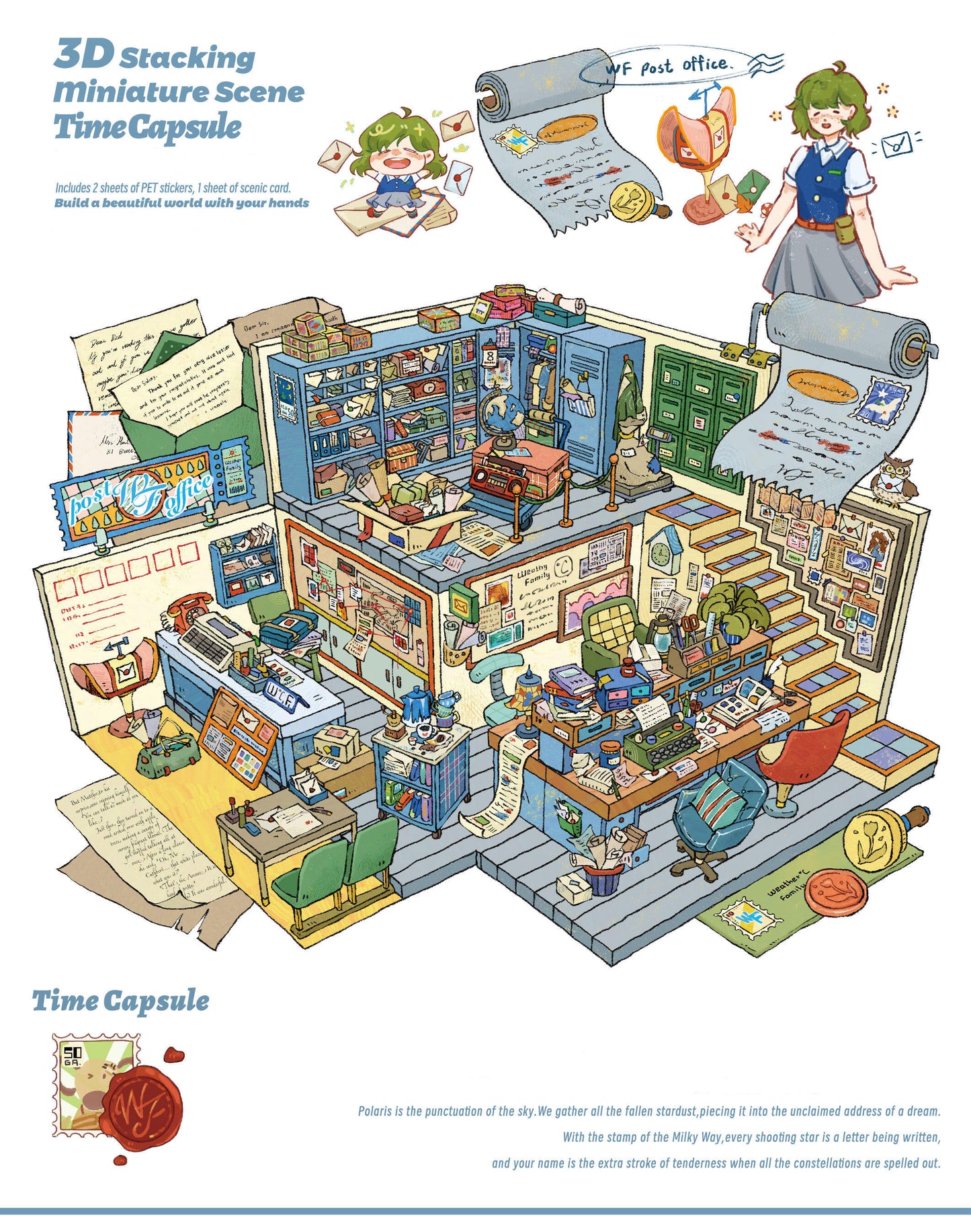 Cozy Christmas Cabin House Village Decorative Stickers Scene