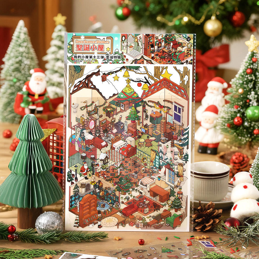 Big Size Christmas limited Edition My House Christmas Eve 3D Landscape Sticker