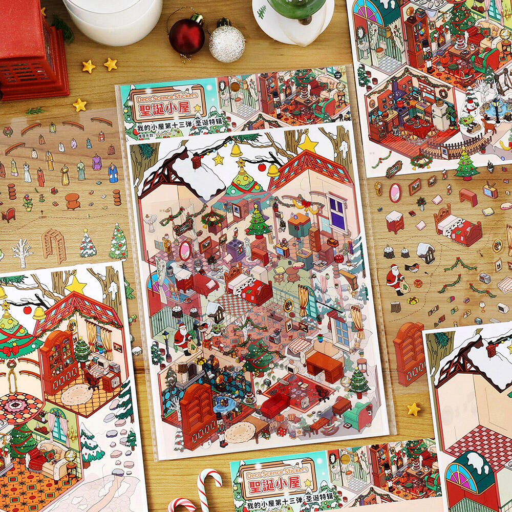 Big Size Christmas limited Edition My House Christmas Eve 3D Landscape Sticker