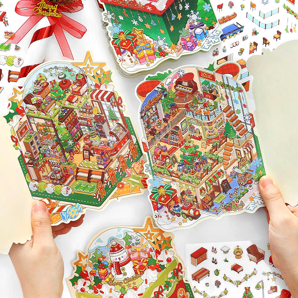 Sticker Scene Christmas Cabin House Cozy Winter House