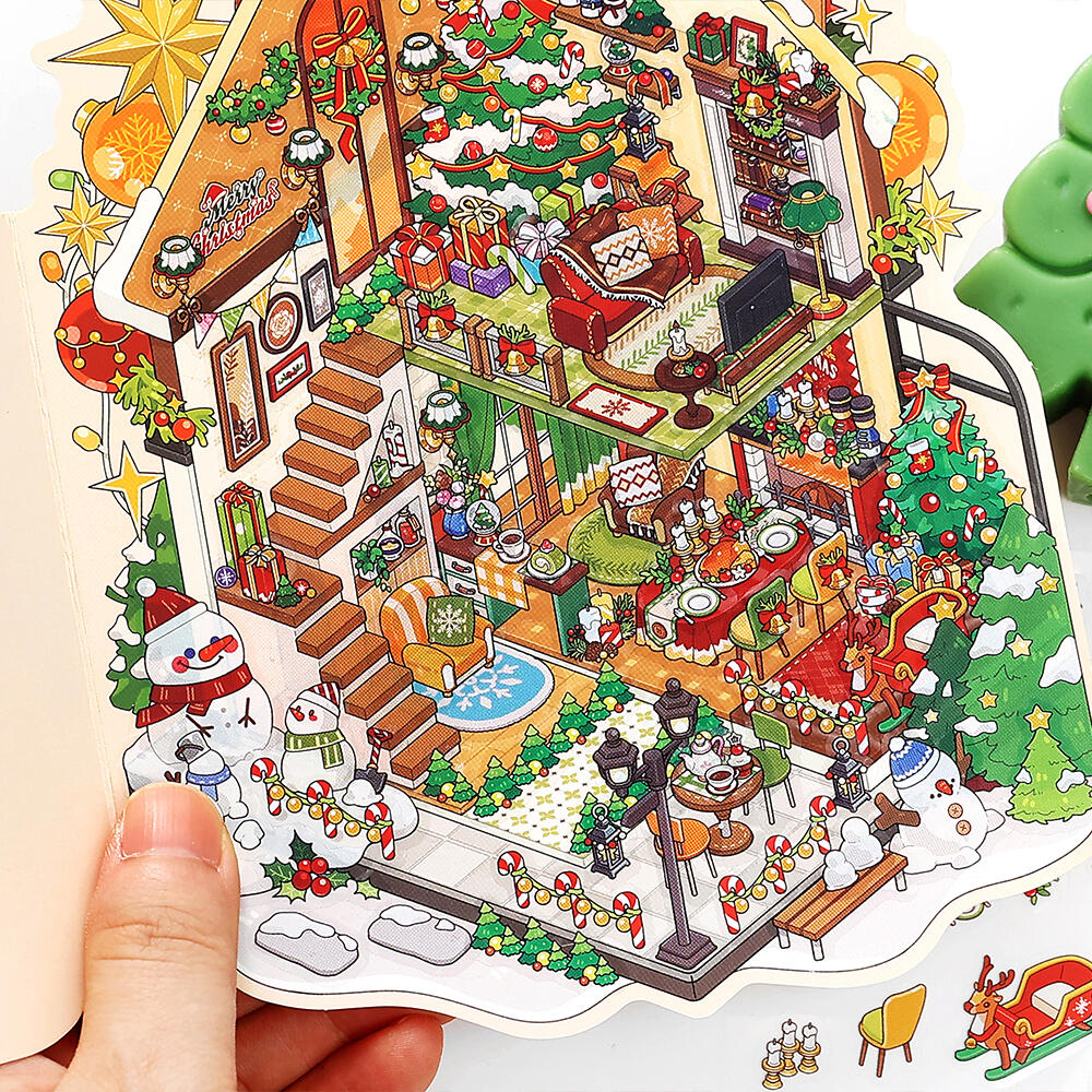 Sticker Scene Christmas Cabin House Cozy Winter House