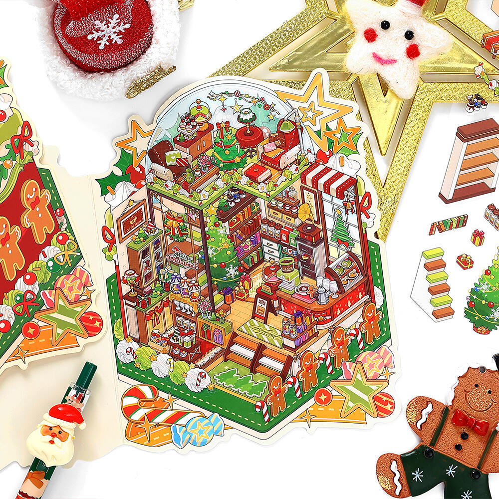 Sticker Scene Christmas Cabin House Cozy Winter House