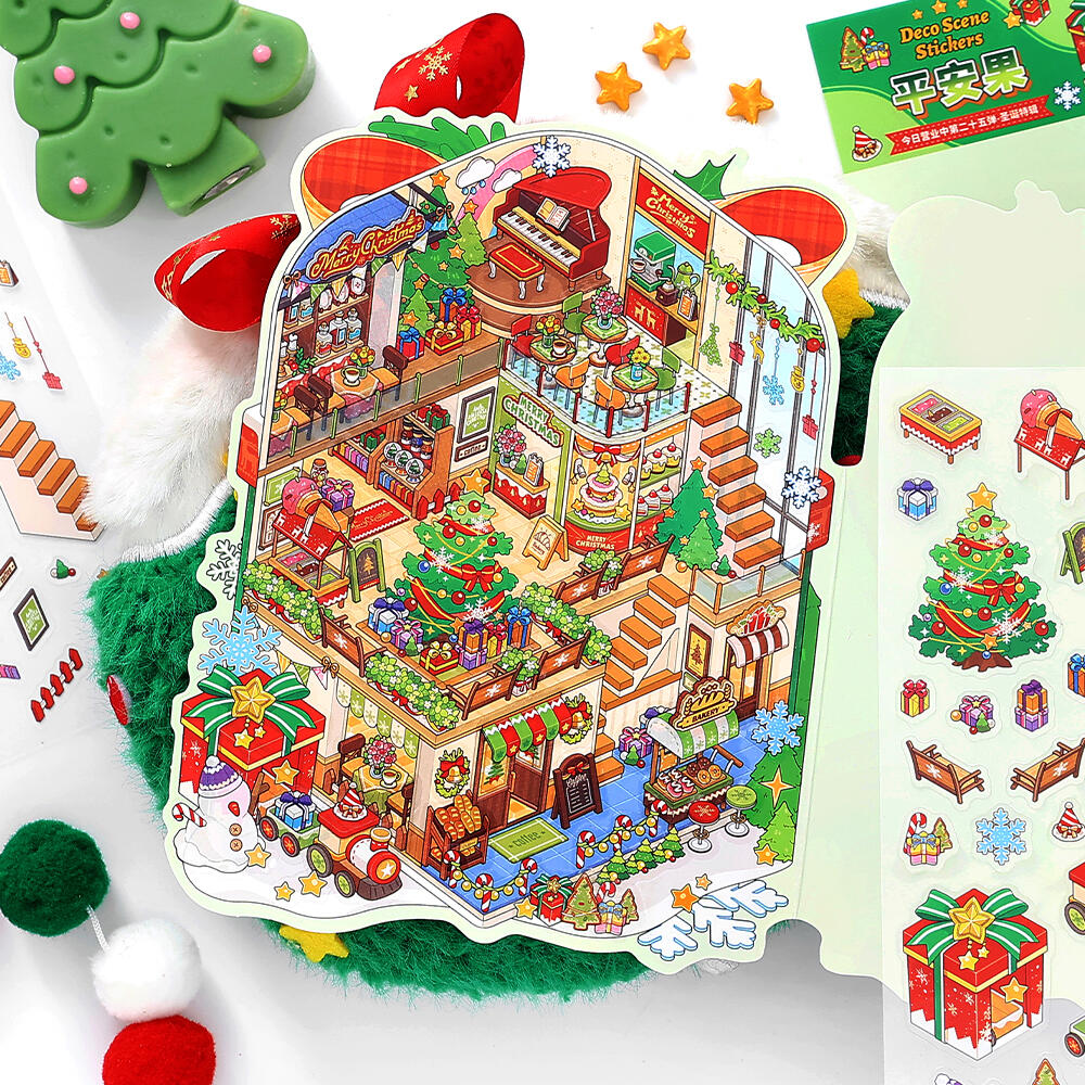 Sticker Scene Christmas Cabin House Cozy Winter House