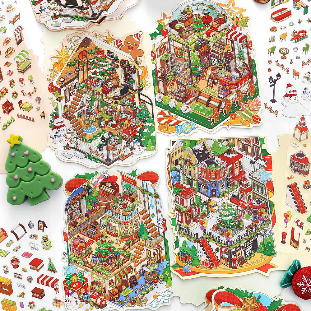 Sticker Scene Christmas Cabin House Cozy Winter House