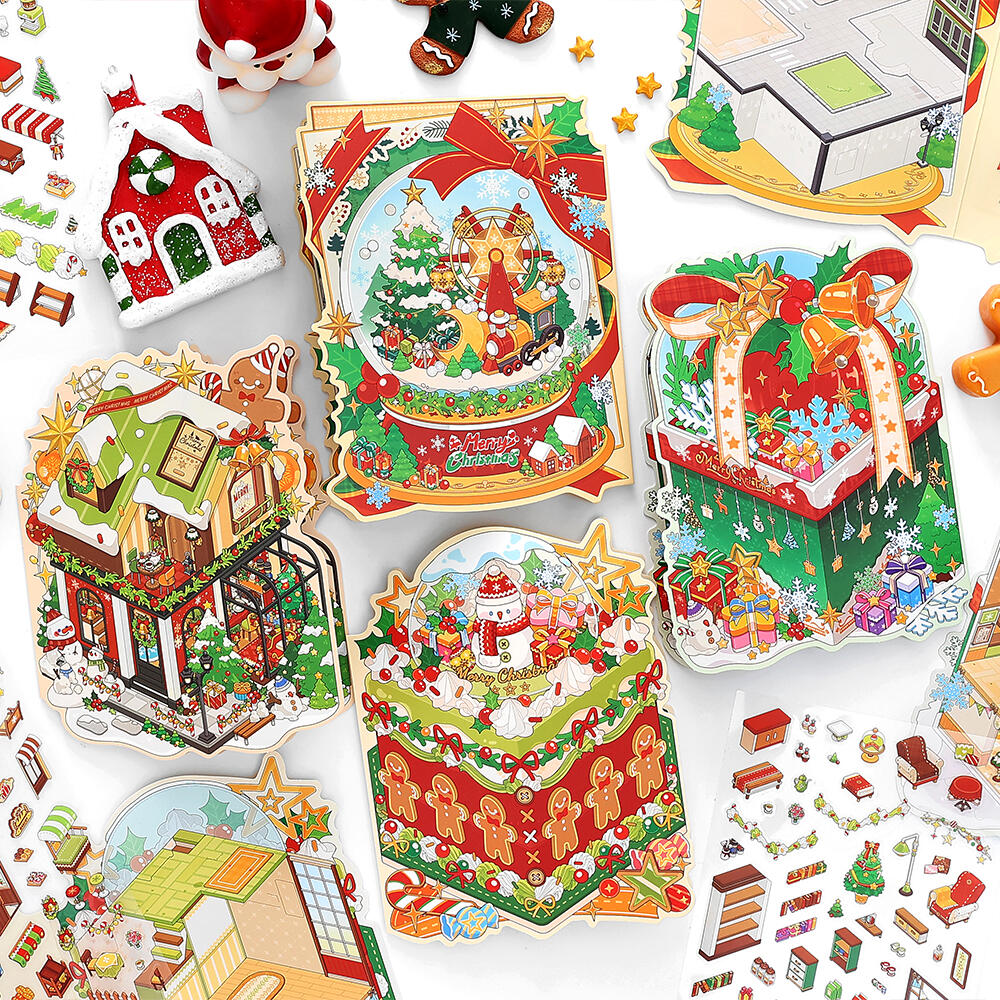 Sticker Scene Christmas Cabin House Cozy Winter House