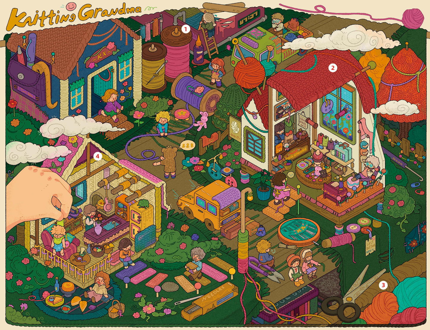 Cute Ice Cream House Woolen Town Board Game Train 3D Sticker