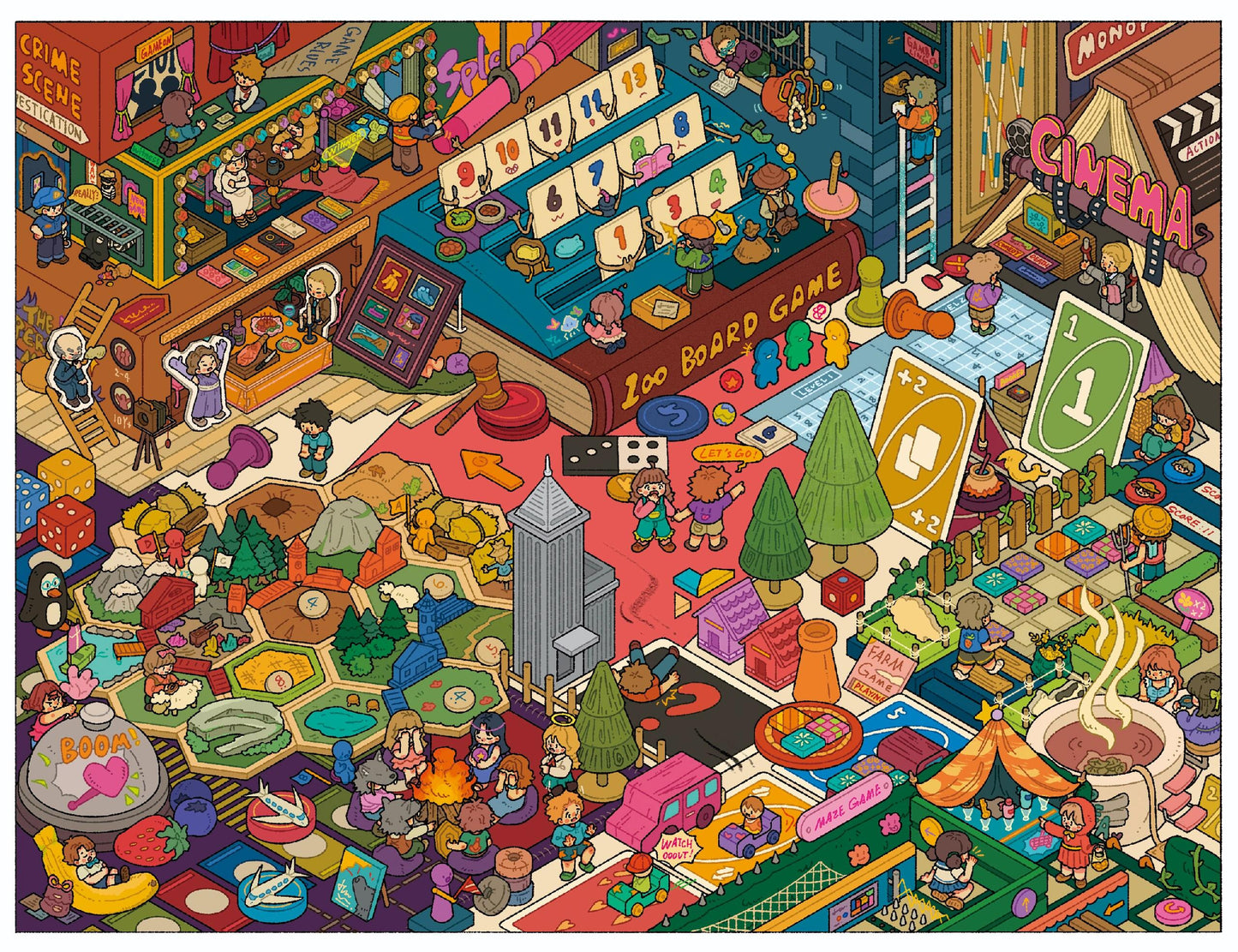 Cute Ice Cream House Woolen Town Board Game Train 3D Sticker