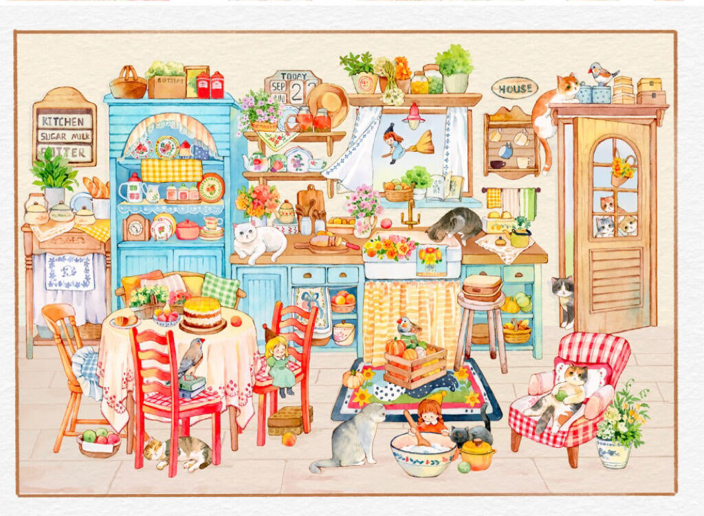 Cat Garden Time Warm Kitchen Landscape Stickers