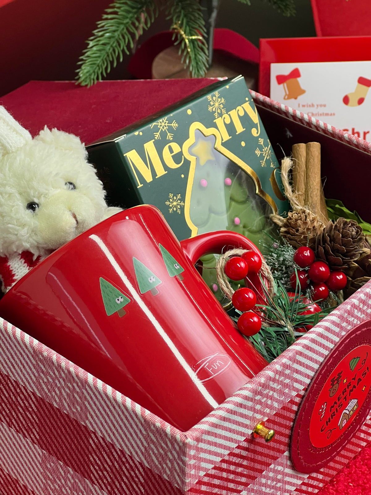 Red Plaid Christmas Box