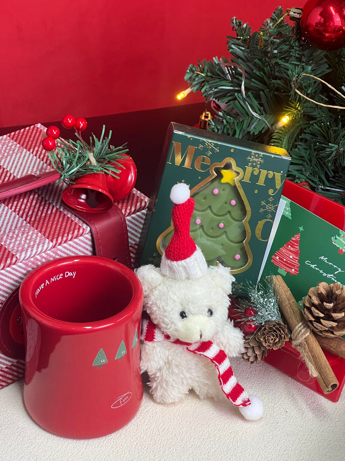 Red Plaid Christmas Box
