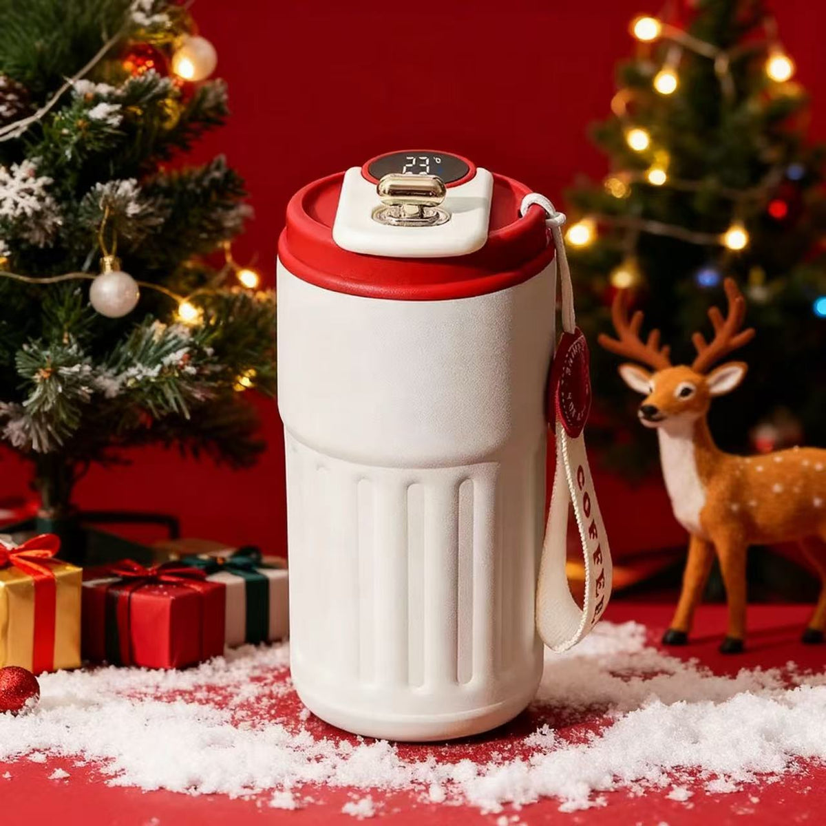 Holiday Warmth Gift Basket-Smart Coffee Thermos Handmade Candle