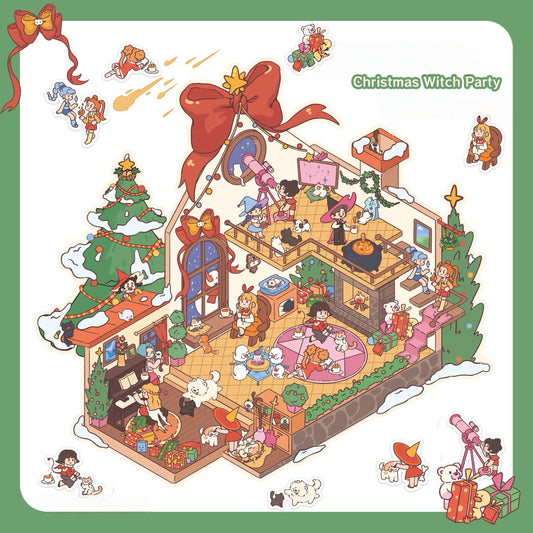 Christmas Witch Party Stickers