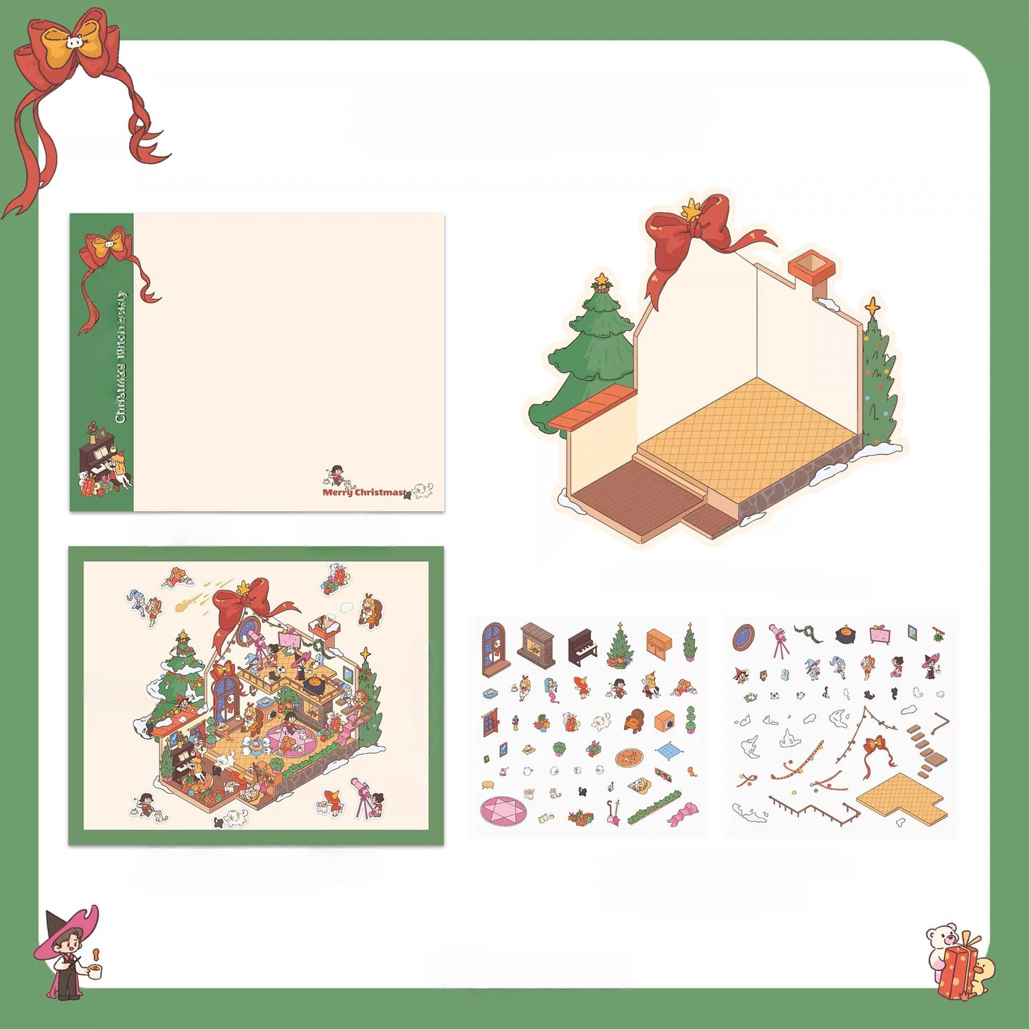 Christmas Witch Party Stickers