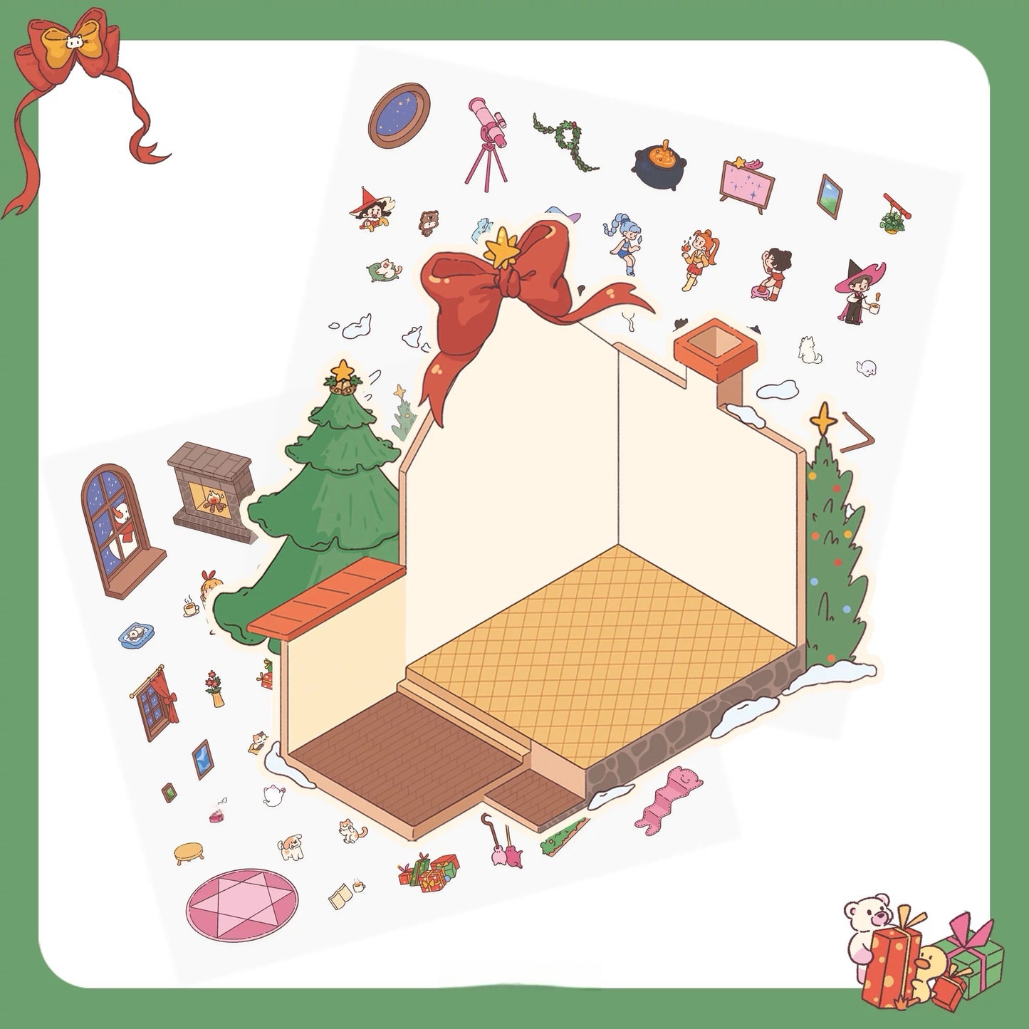 Christmas Witch Party Stickers