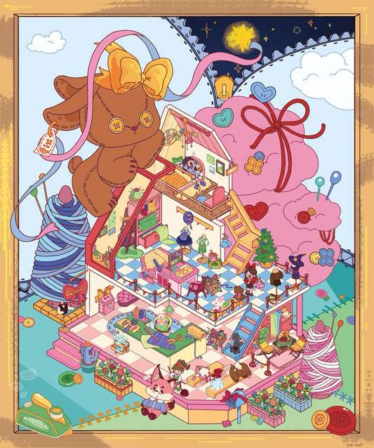 Repair Doll House Monster Tavern Mushroom Soup in Flowerpot Bee Scene Stickers