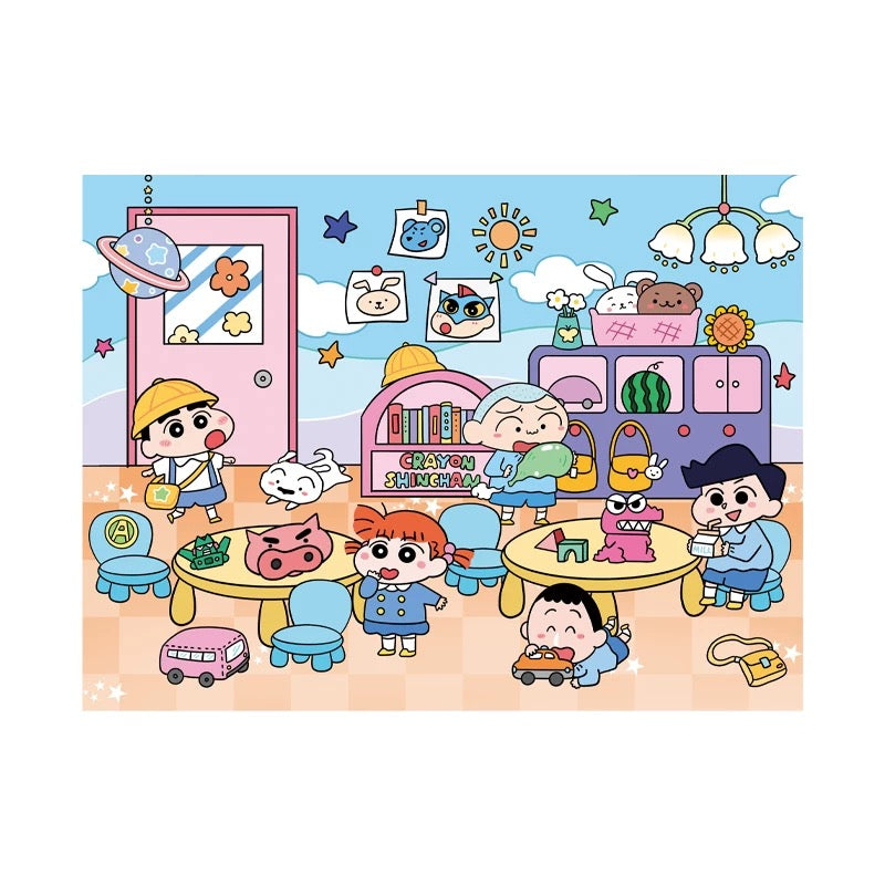 Kasukabe Japanese Cartoon Characters Daily Life Scene Stickers