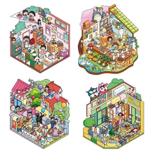 Cute Japanese Classic Cartoon Characters Scene Stickers