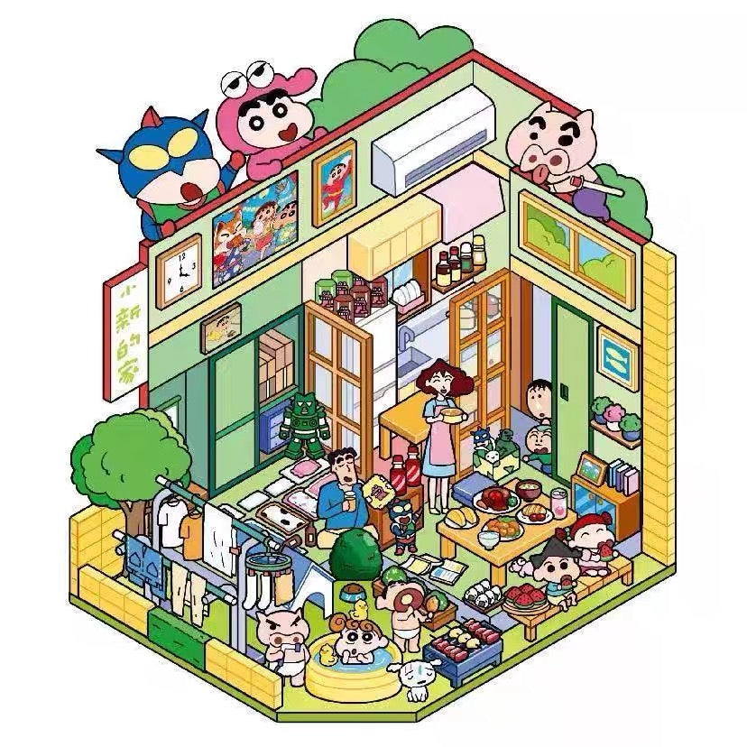 Cute Japanese Classic Cartoon Characters Scene Stickers