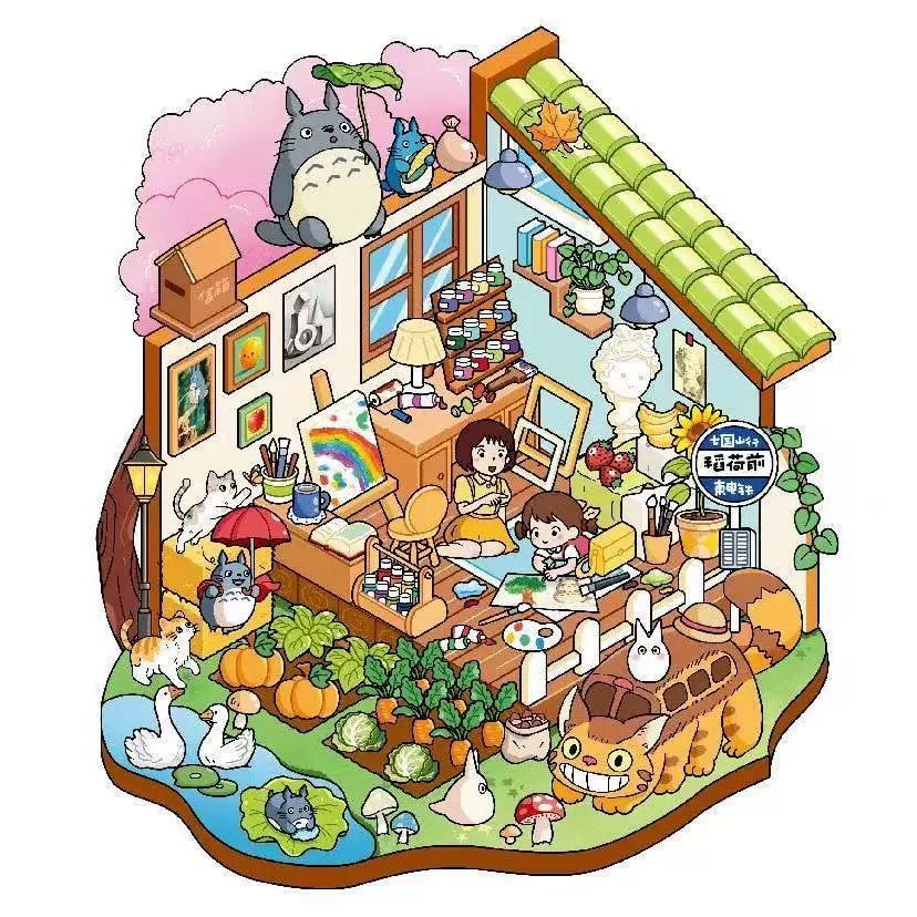 Cute Japanese Classic Cartoon Characters Scene Stickers