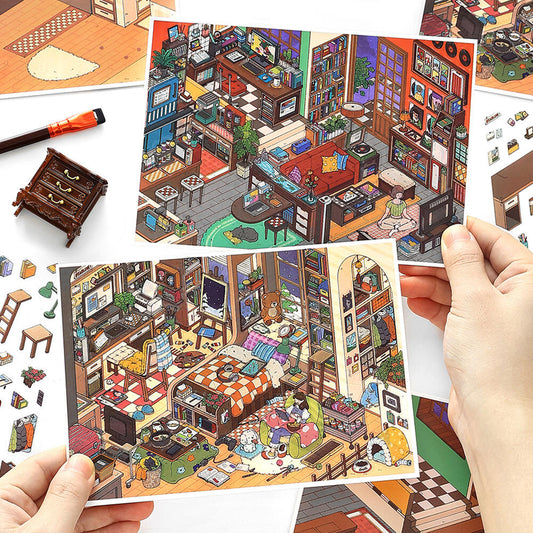 Homely Lifestyle Cozy Room Scene Stickers