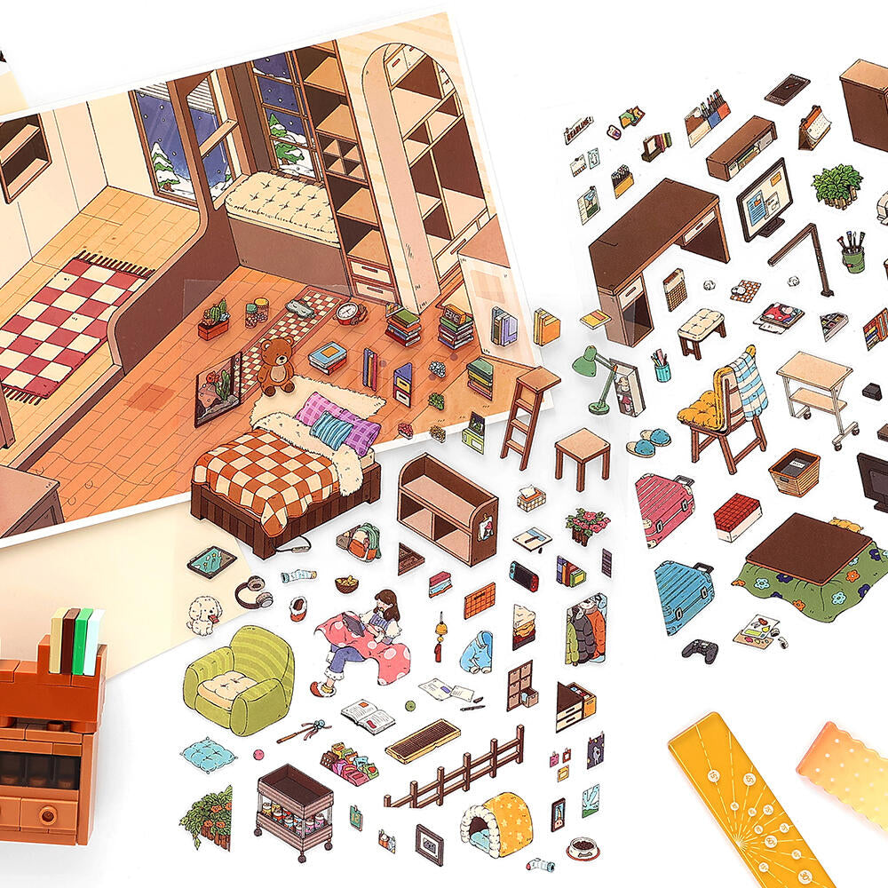 Homely Lifestyle Cozy Room Scene Stickers