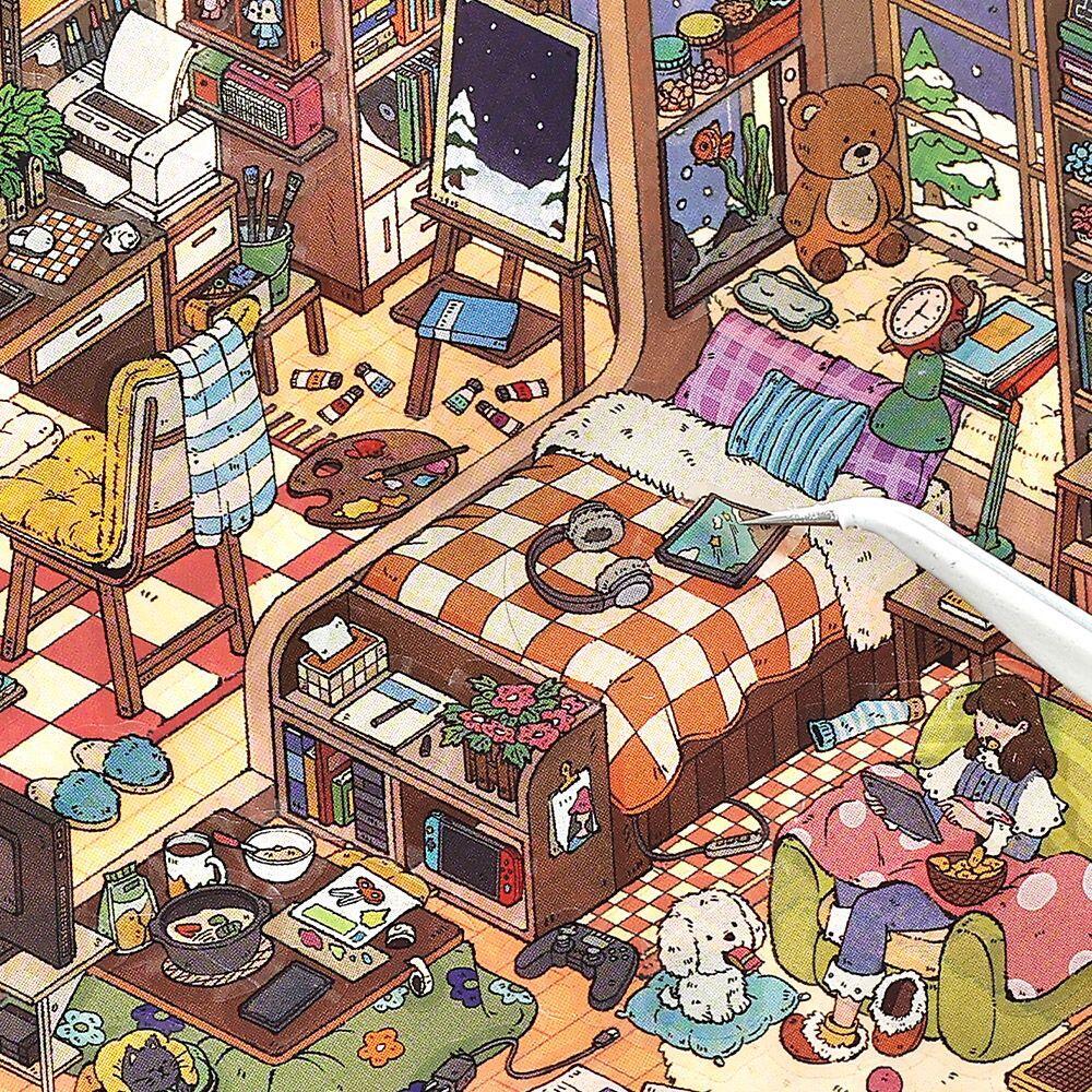 Homely Lifestyle Cozy Room Scene Stickers