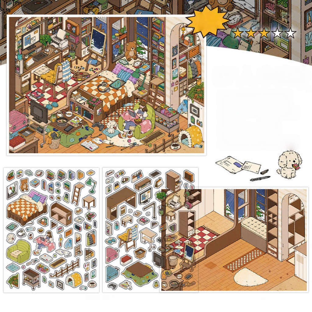 Homely Lifestyle Cozy Room Scene Stickers